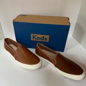 Keds Double Decker Leather Slip On Cognac Women’s Size 8.5 NWT